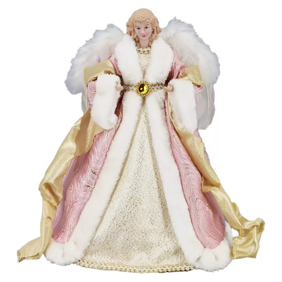 Christmas Forever ANGEL TREE TOP 16″ PINK/GOLD