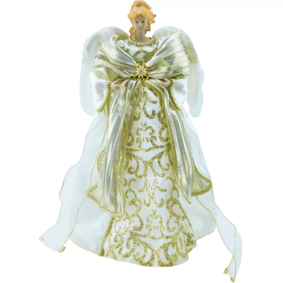 Christmas Forever ANGEL TREE TOP 17″ IVORY/GOLD