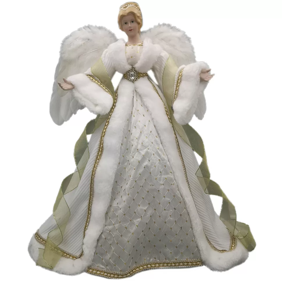 Christmas Forever ANGEL TREE TOP 24″ IVORY/GOLD
