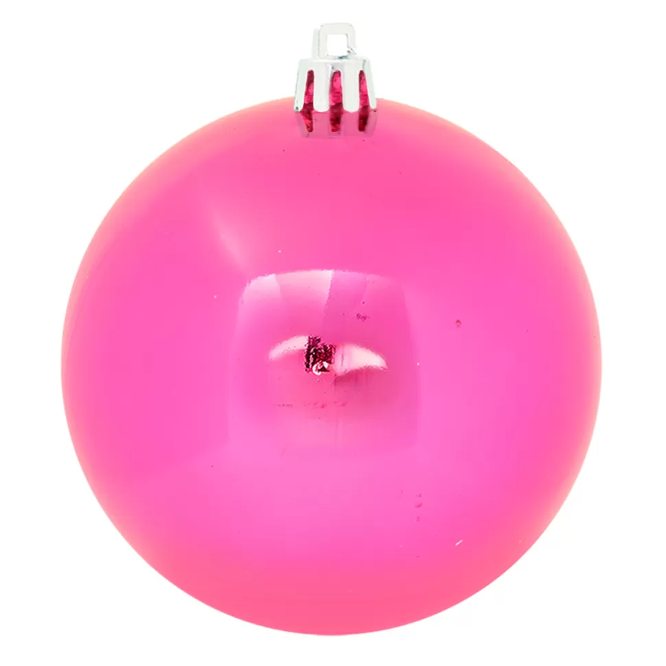 Christmas Forever BALL 90MM SHINY FUCSHIA