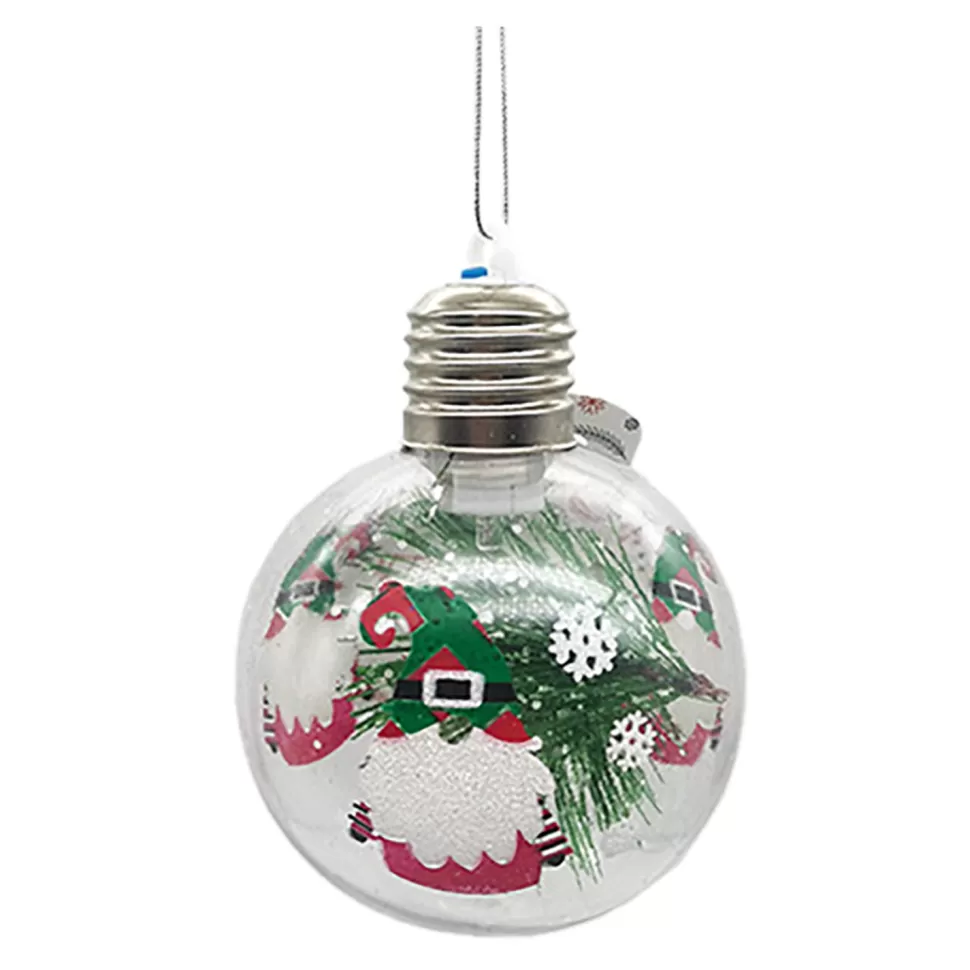 Christmas Forever BALL CLEAR 3″ SNATA SCENE WITH LED LIGHTS