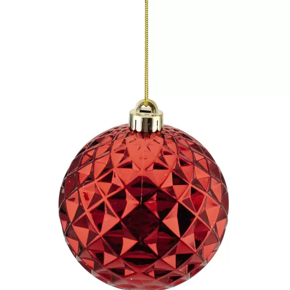 Christmas Forever BALL DIAMOND CUT 120MM SHINY RED
