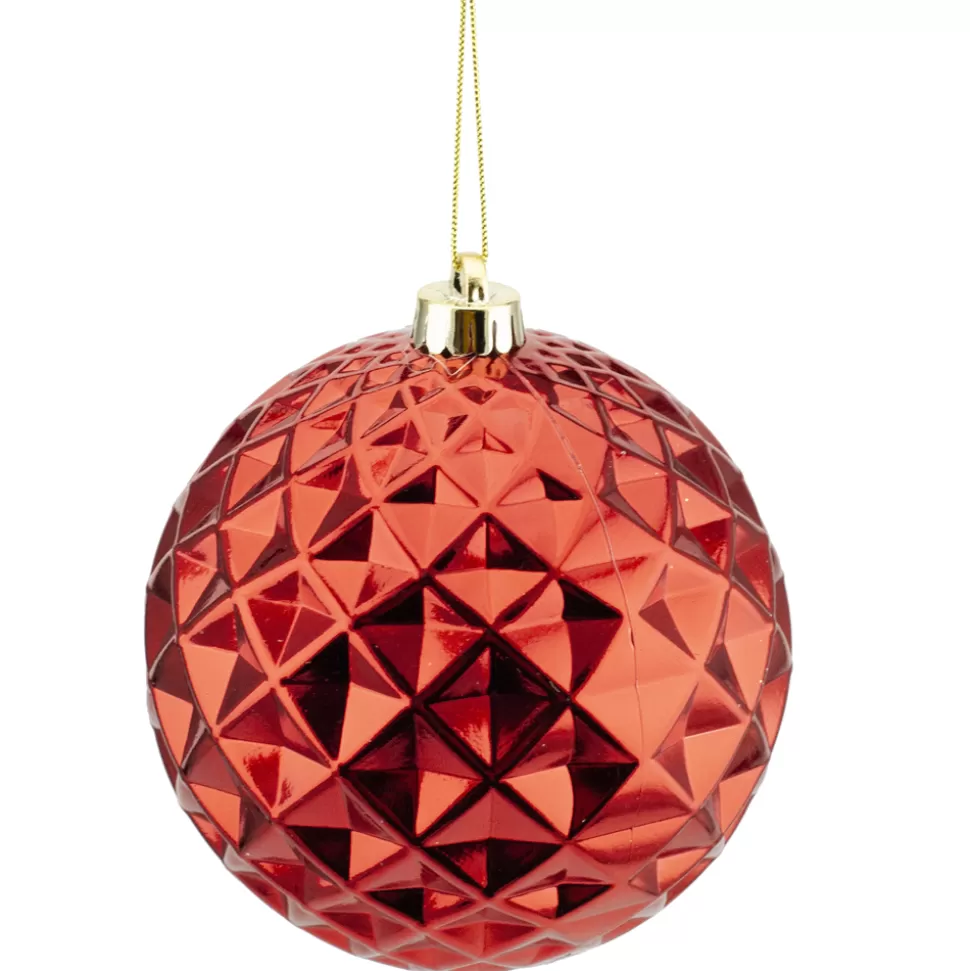 Christmas Forever BALL DIAMOND CUT 150MM SHINY RED
