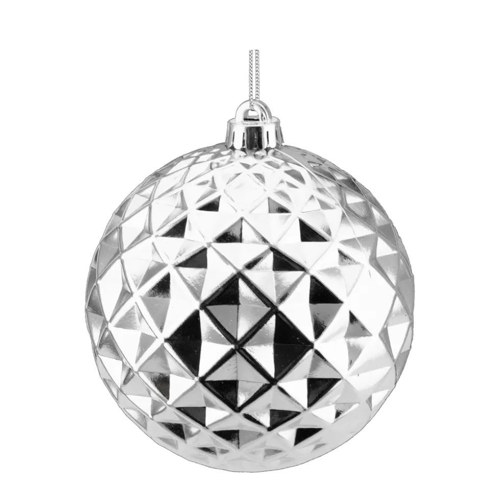 Christmas Forever BALL DIAMOND CUT 150MM SHINY SILVER