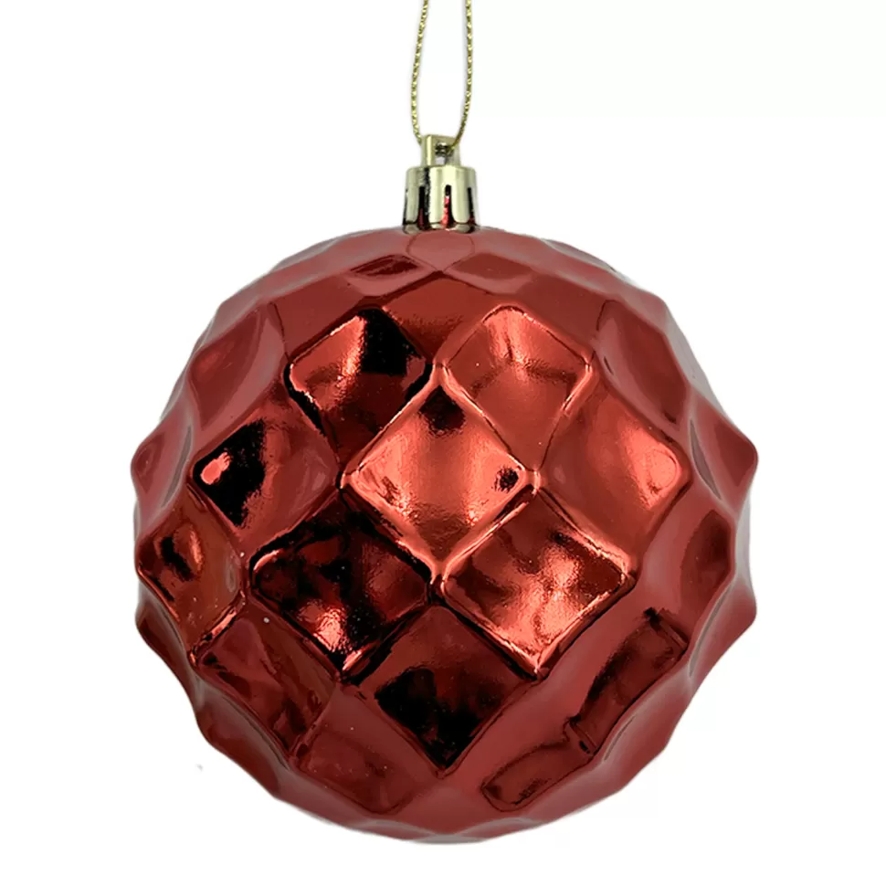 Christmas Forever BALL DIAMOND IN. 100MM SHINY RED