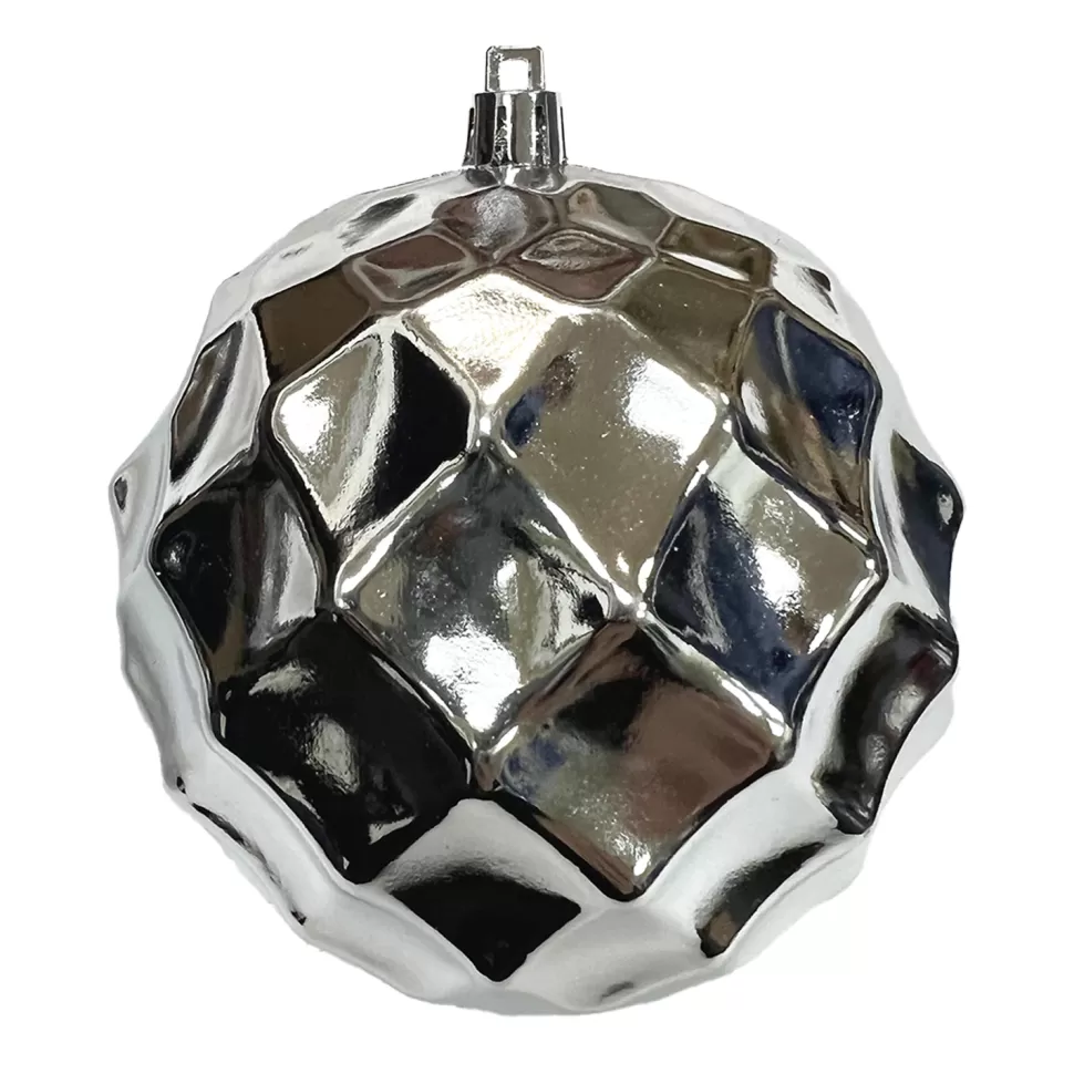 Christmas Forever BALL DIAMOND IN. 100MM SHINY SILVER
