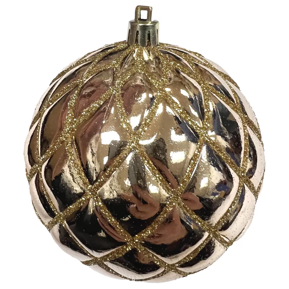 Christmas Forever BALL DIAMOND PT. 100MM SHINY ROSE GOLD W/ RG. GLTR.