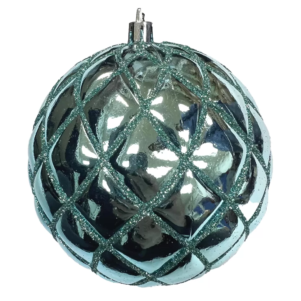 Christmas Forever BALL DIAMOND PT. 100MM SHINY WINTER BLUE W/ WB. GLTR.