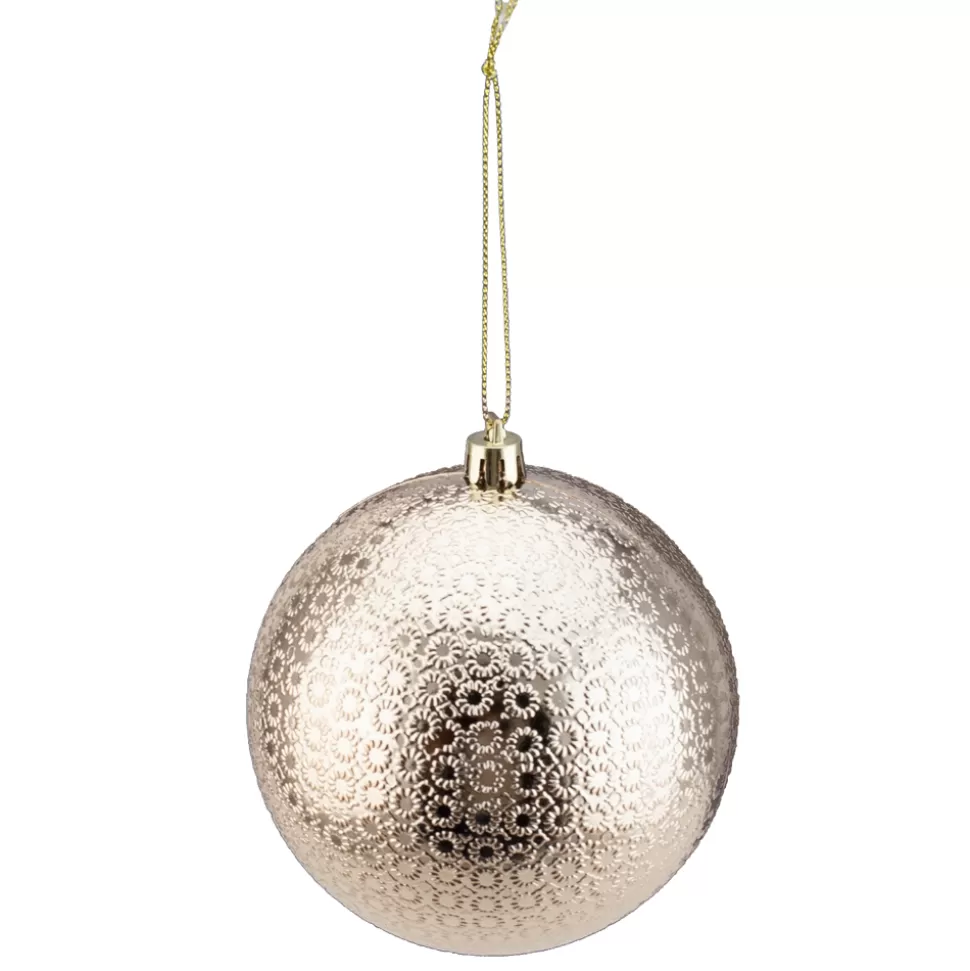 Christmas Forever BALL EMBOSSED 100MM SHINY ROSE GOLD