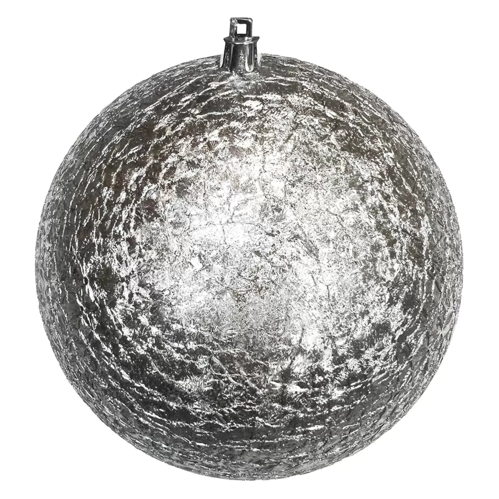 Christmas Forever BALL EMBOSSED 150MM MATT SILVER