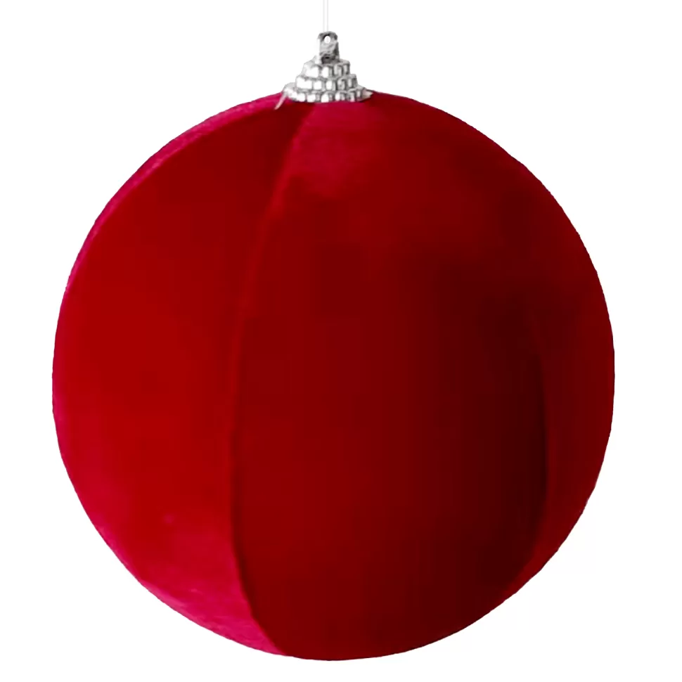 Christmas Forever BALL FABRIC VELVET 4.5″ BURGUNDY