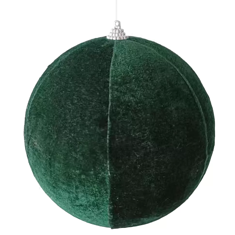 Christmas Forever BALL FABRIC VELVET 6″ DARK GREEN