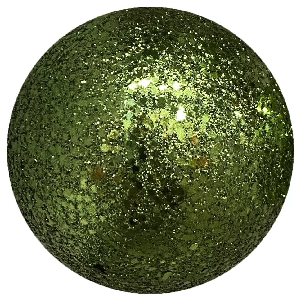 Christmas Forever BALL GLITTER 100MM DARK GREEN
