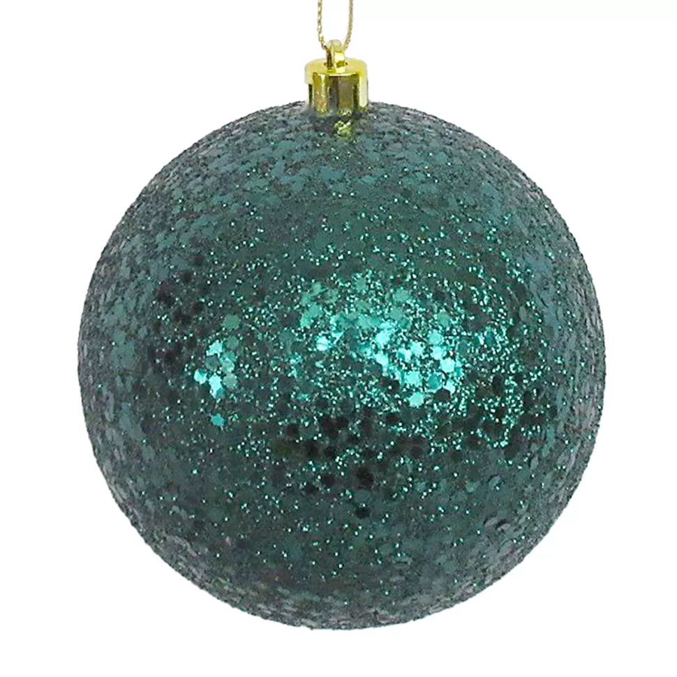 Christmas Forever BALL GLITTER 100MM EMERALD GREEN