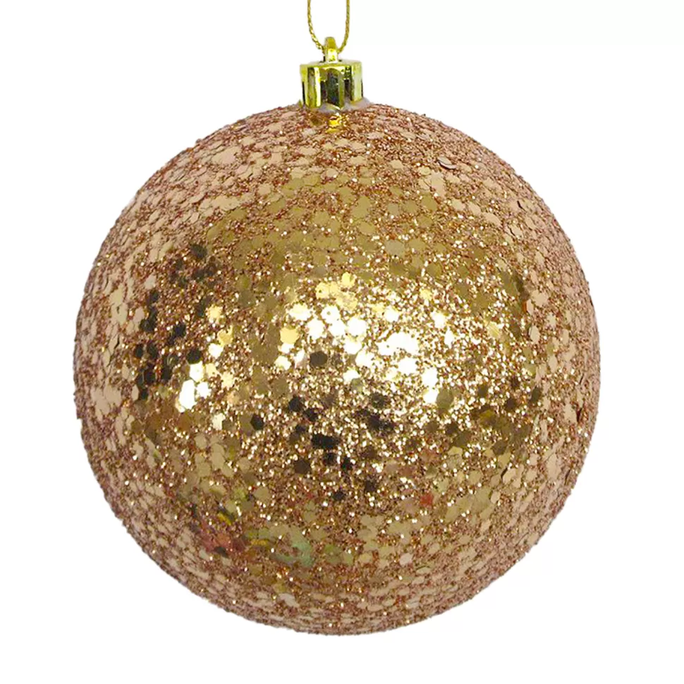Christmas Forever BALL GLITTER 100MM LIGHT COPPER