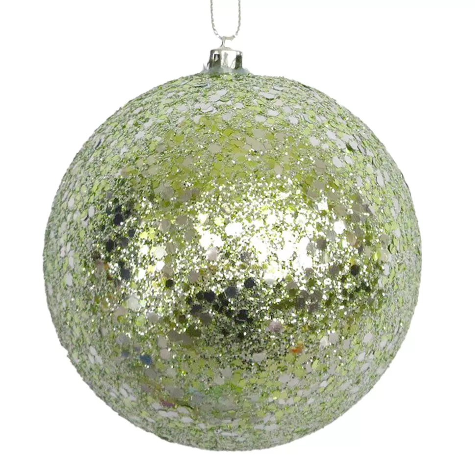 Christmas Forever BALL GLITTER 100MM MINT GREEN