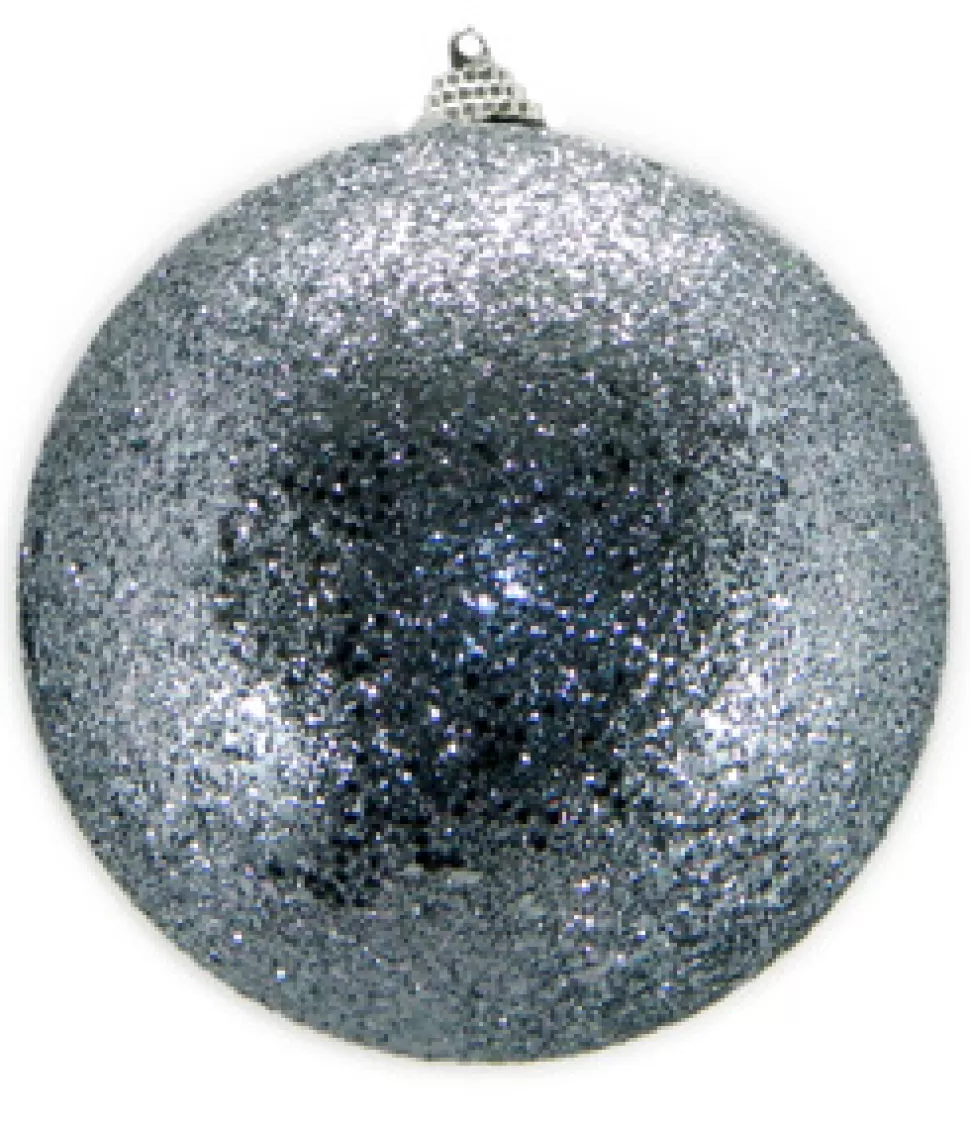 Christmas Forever BALL GLITTER 100MM PEWTER