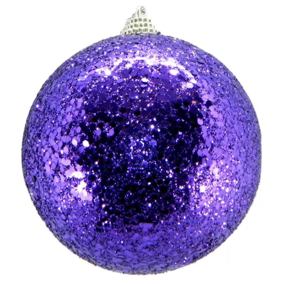 Christmas Forever BALL GLITTER 100MM PURPLE