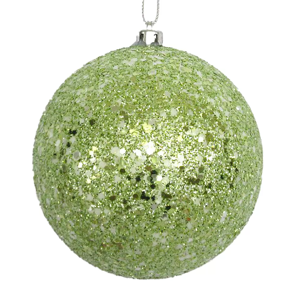 Christmas Forever BALL GLITTER 100MM SAGE GREEN