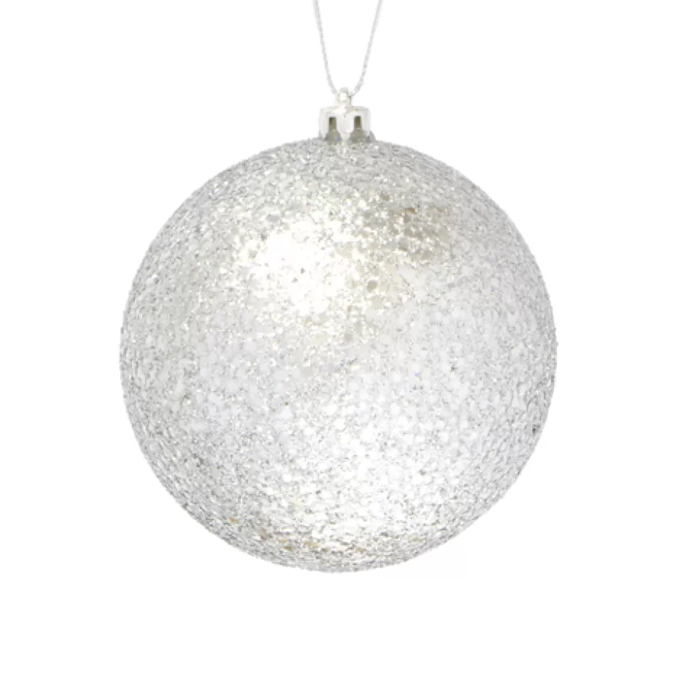 Christmas Forever BALL GLITTER 100MM SILVER