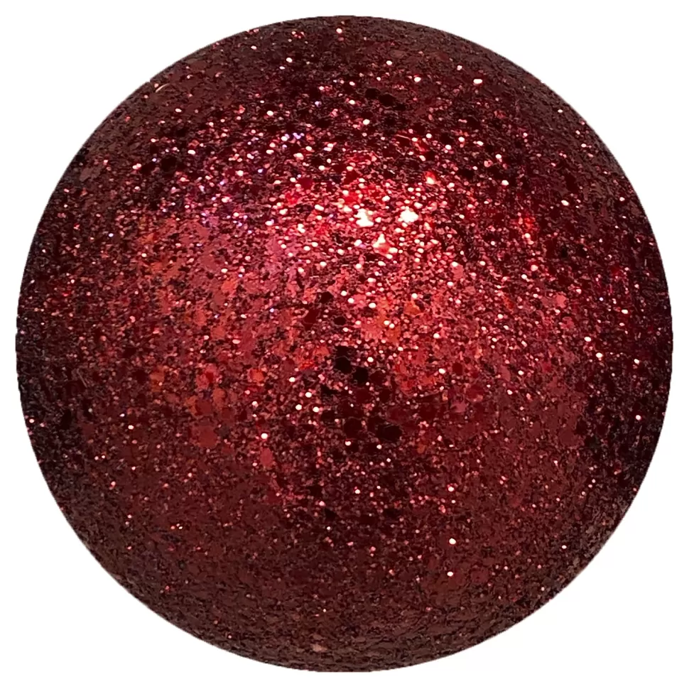 Christmas Forever BALL GLITTER 120MM RUBY RED