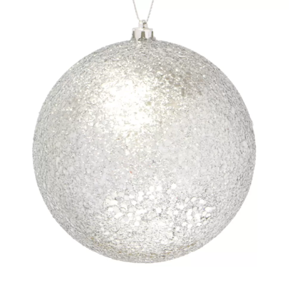 Christmas Forever BALL GLITTER 120MM SILVER