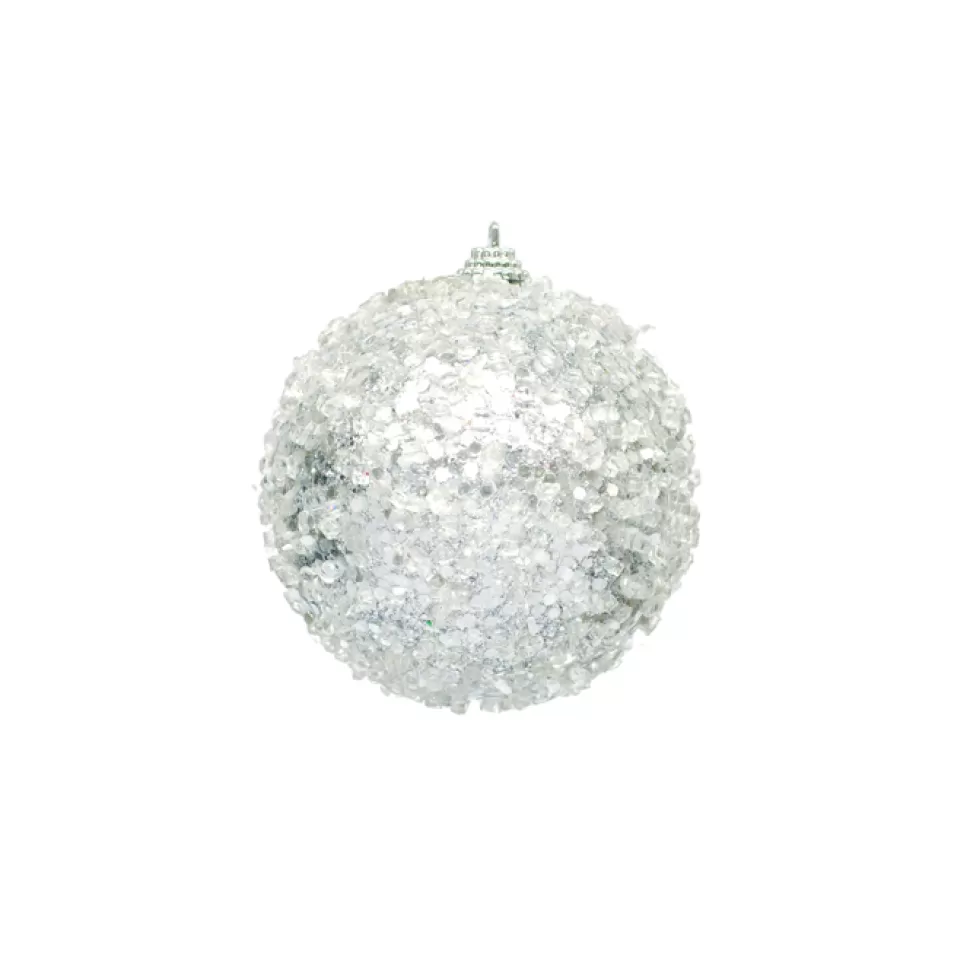 Christmas Forever BALL GLITTER & ICE 90MM SILVER