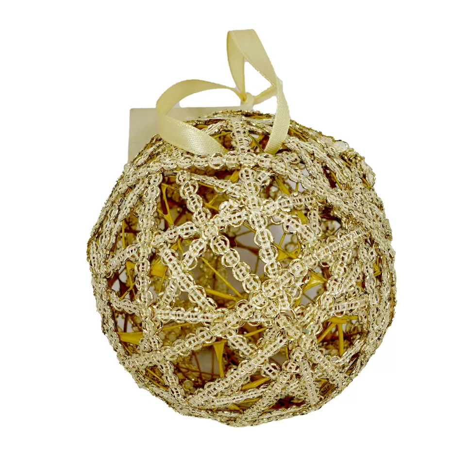 Christmas Forever BALL GOLD SEQUIN ROPE 4″ CLEAR/CHAMPAGNE