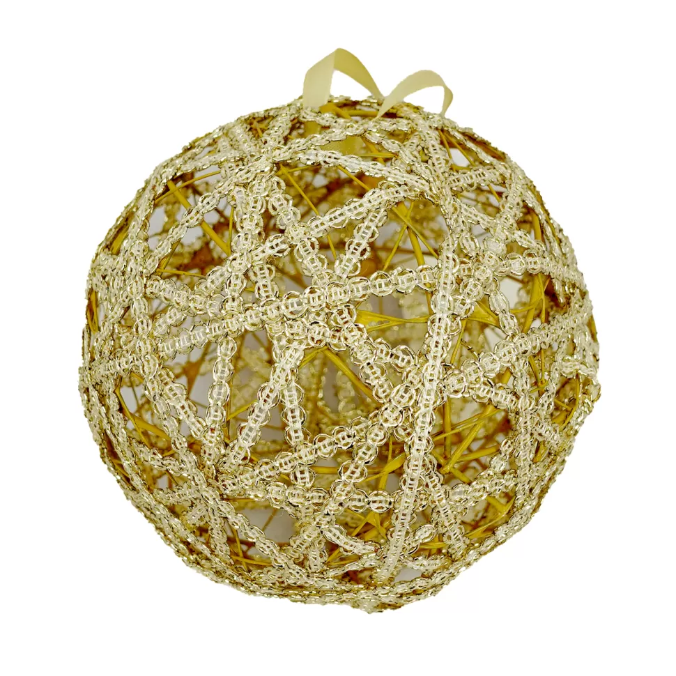Christmas Forever BALL GOLD SEQUIN ROPE 5″ CLEAR/CHAMPAGNE