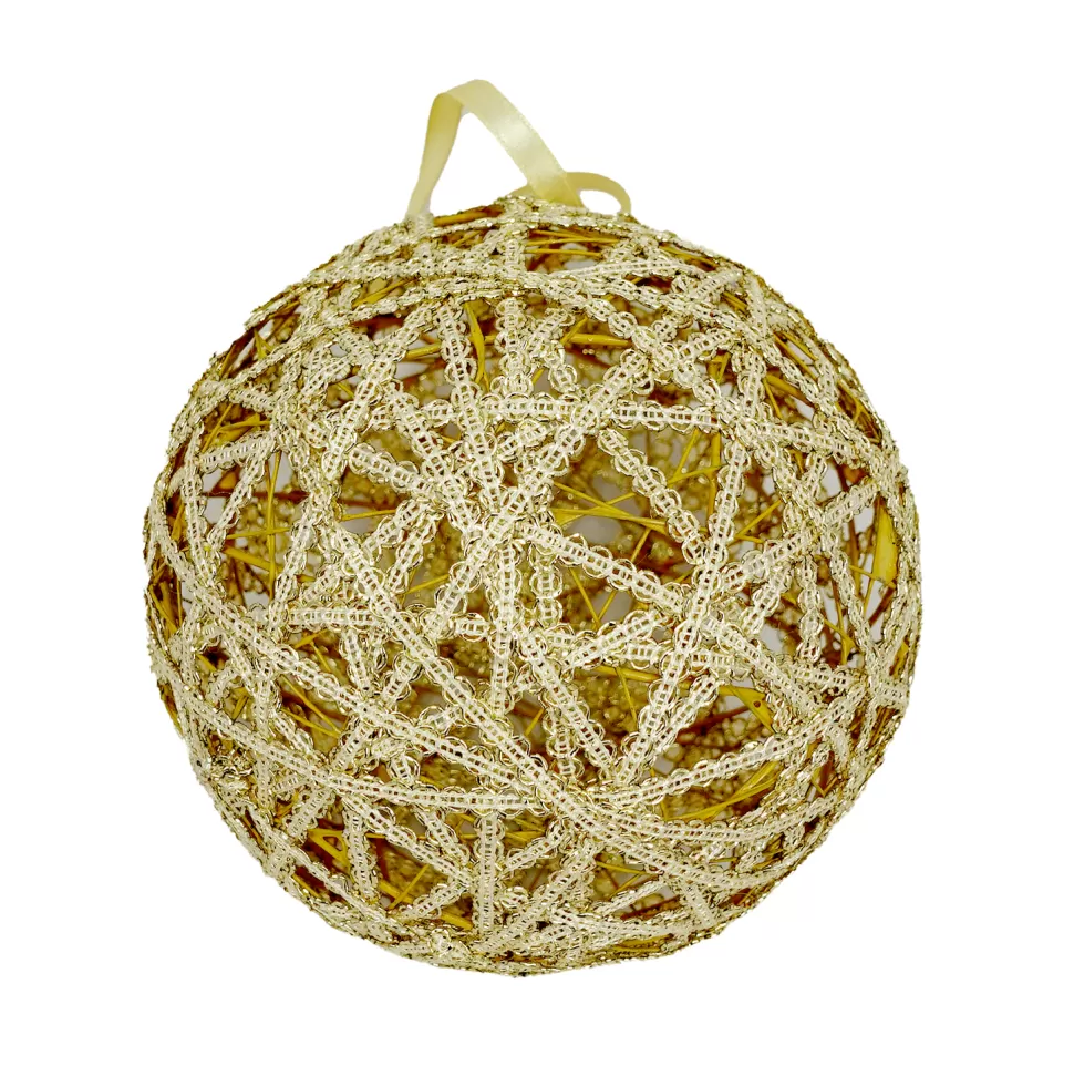 Christmas Forever BALL GOLD SEQUIN ROPE 6″ CLEAR/ CHAMPAGNE