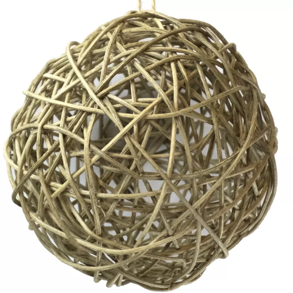 Christmas Forever BALL NATURAL RATTAN TAN 6″