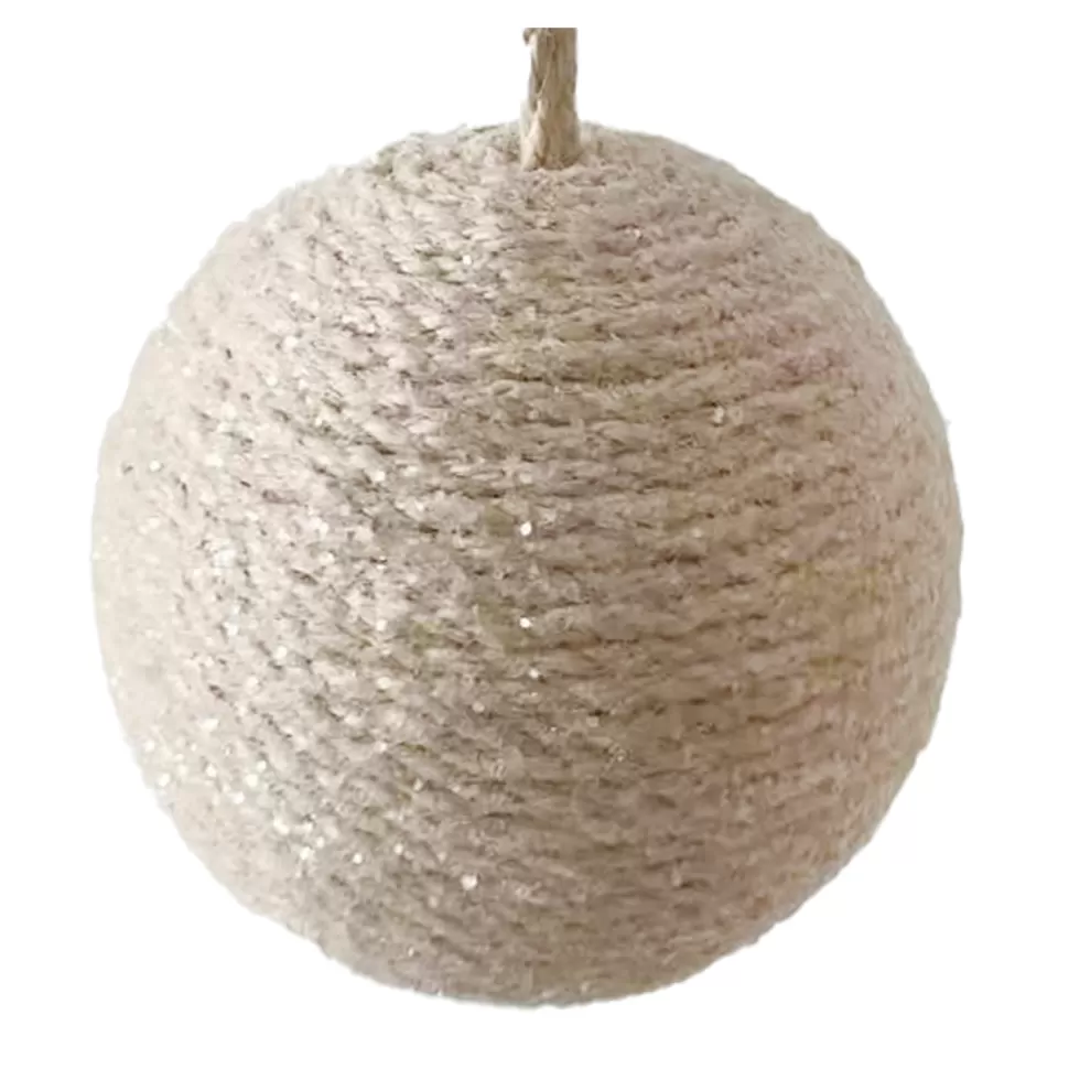 Christmas Forever BALL NATURAL ROPE 4″ FROSTED
