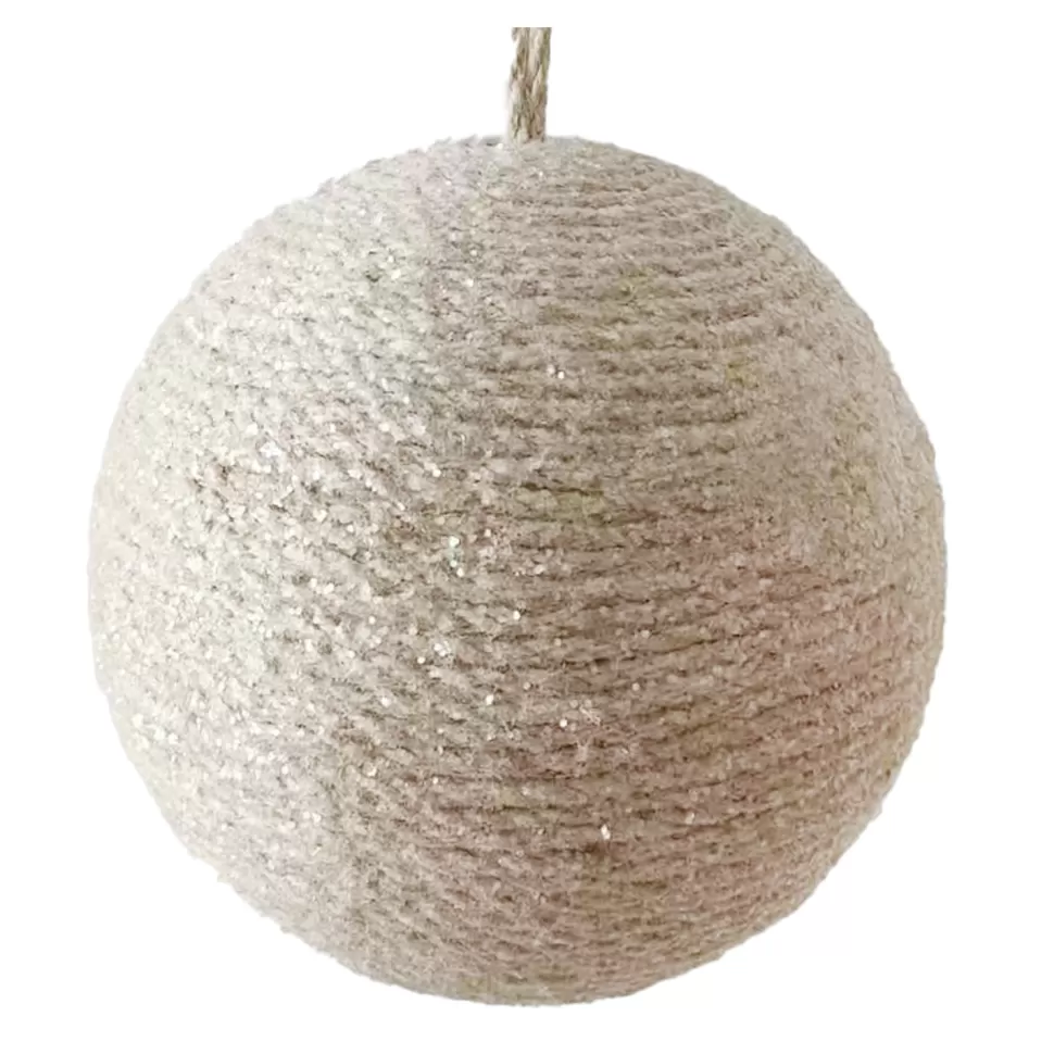 Christmas Forever BALL NATURAL ROPE 6″ FROSTED
