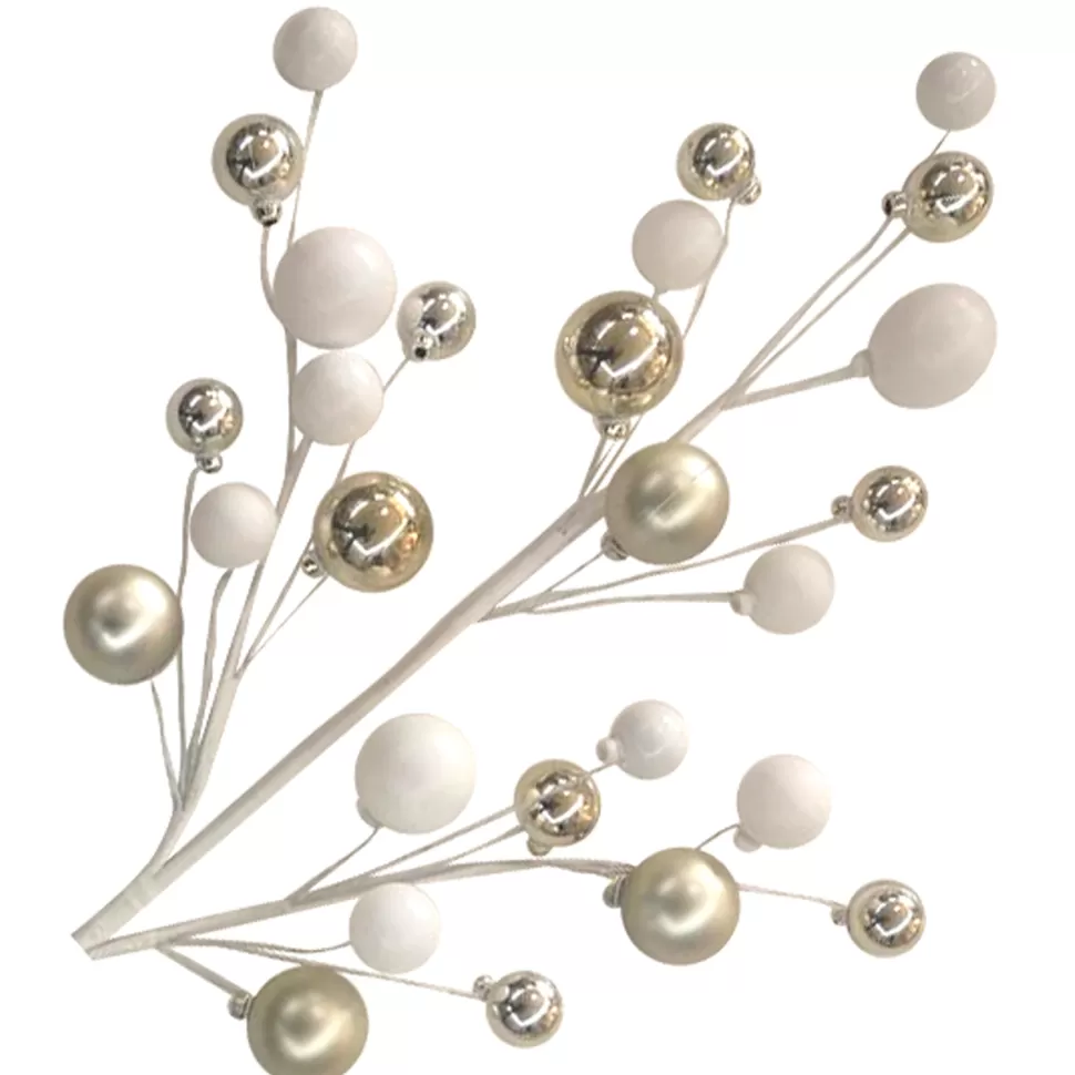 Christmas Forever BALL SPRAY 31″X27 WHITE/ CHAMP SHINY/ MATT