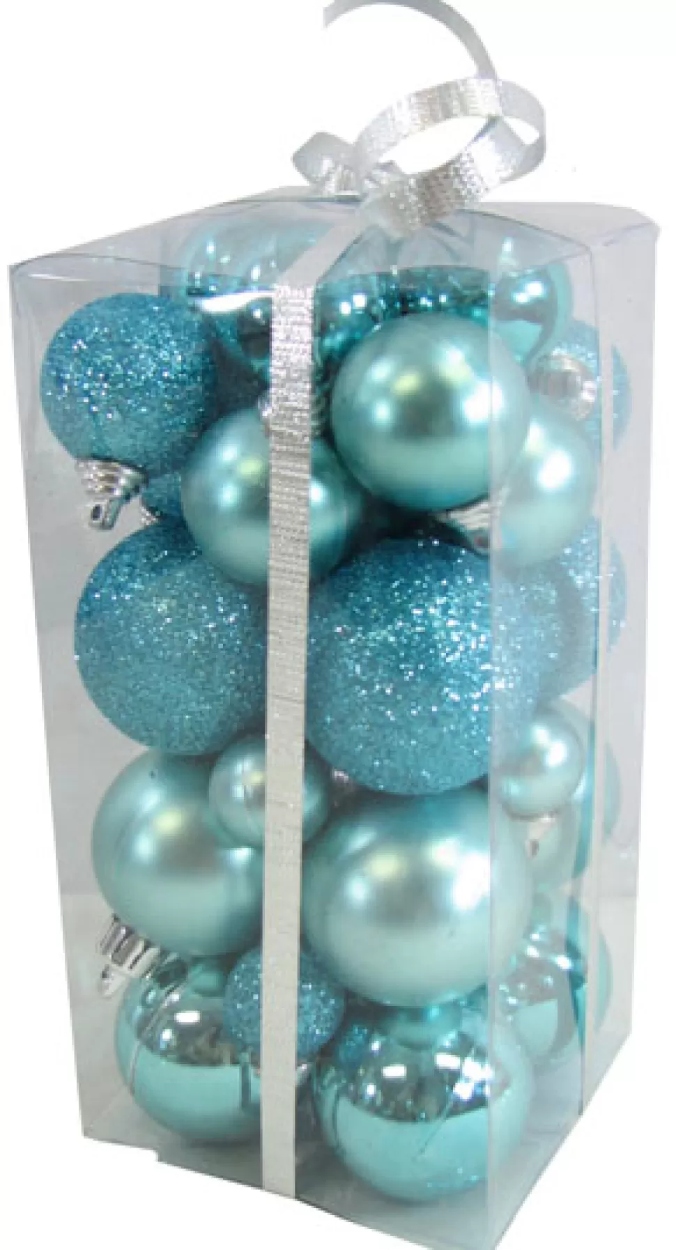 Christmas Forever BALLS BOXED 36PC 20/30/40MM ICE BLUE SHINY/ MATT