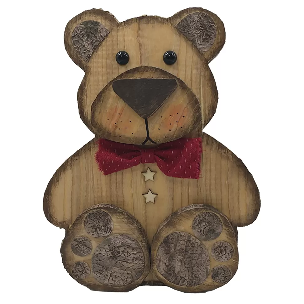 Christmas Forever BEAR BROWN/NAT. SITTING13″ W/ BOW TIE
