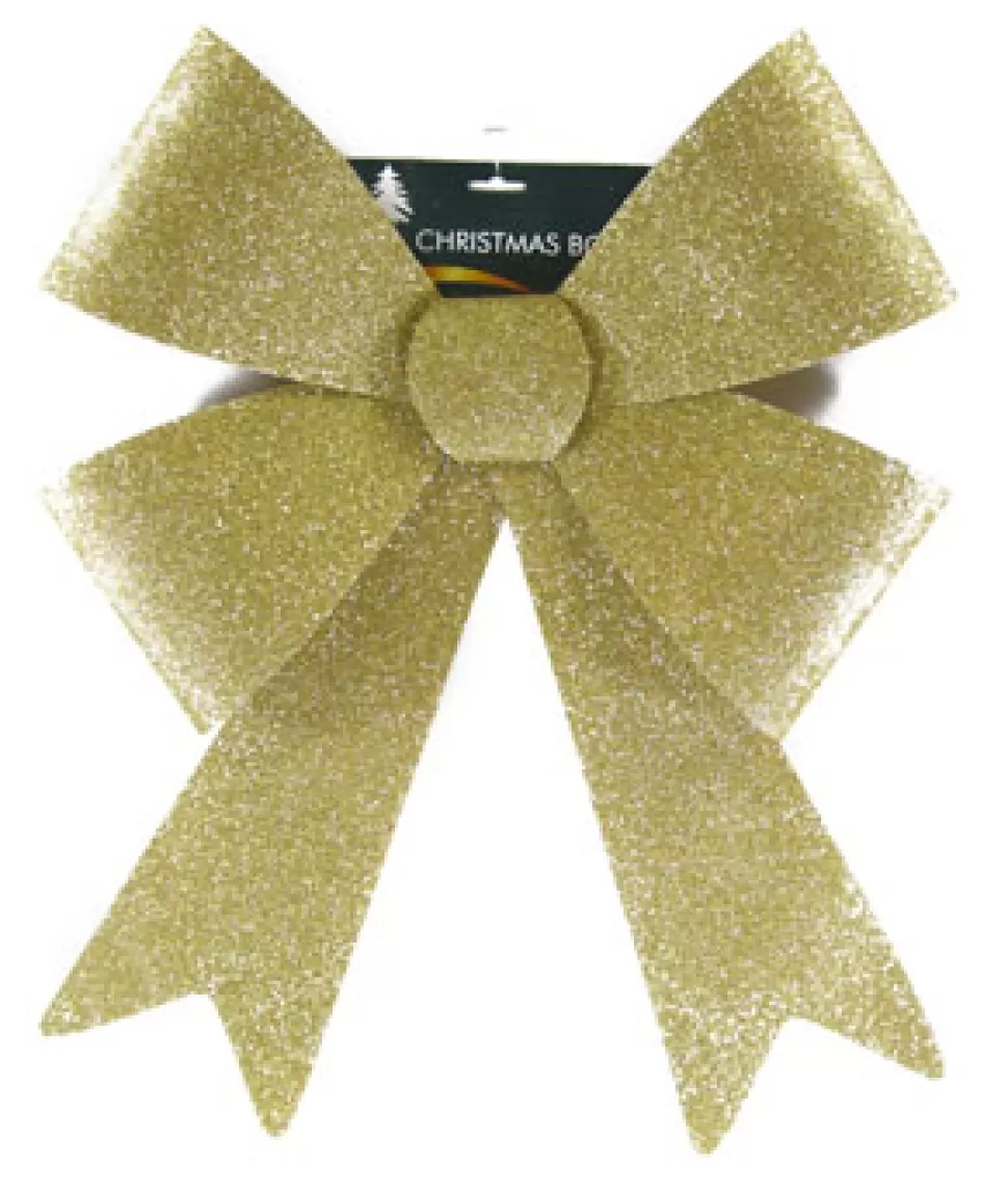 Christmas Forever BOW GOLD GLITTER 20″X 26″