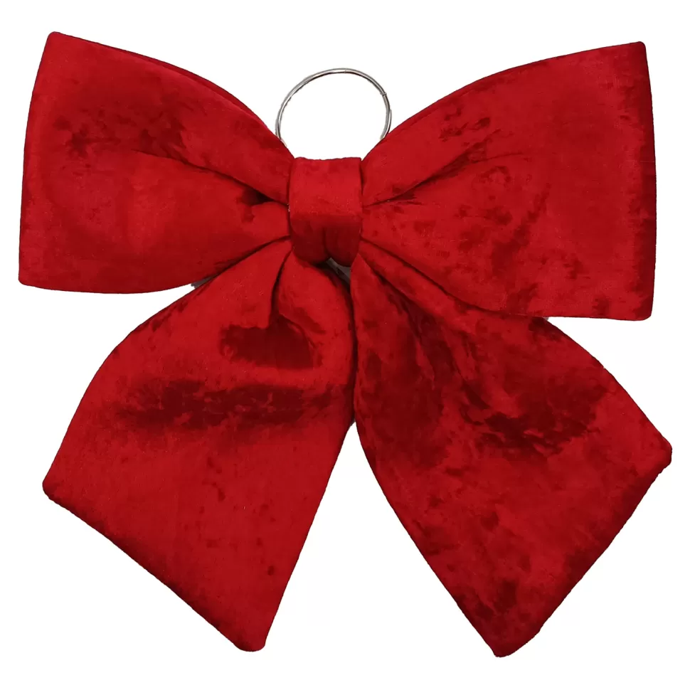 Christmas Forever BOW SPONGE/FABRIC 13″ RED VELVET