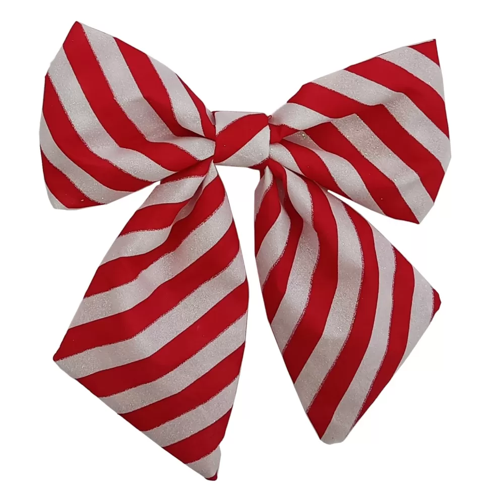Christmas Forever BOW SPONGE/FABRIC 8.5″ CANDY CANE STRIPE