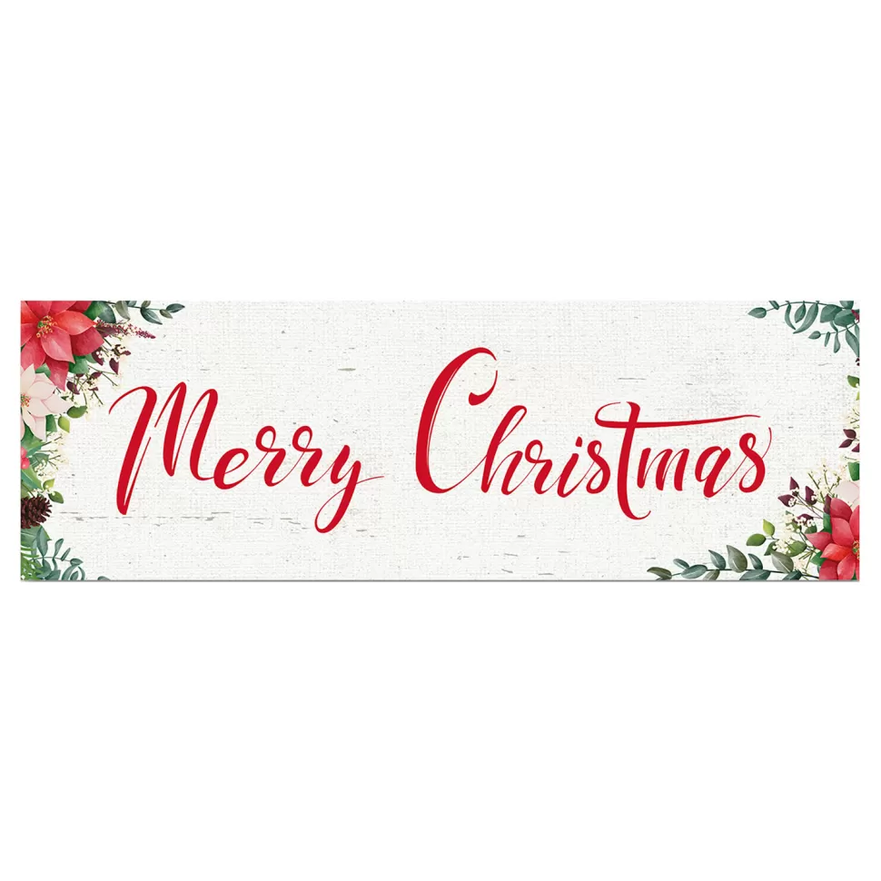 Christmas Forever CANVAS 24″x8″ LIGHT UP “MERRY CHRISTMAS” 30PCS LED FIBERS+6/18TIMER