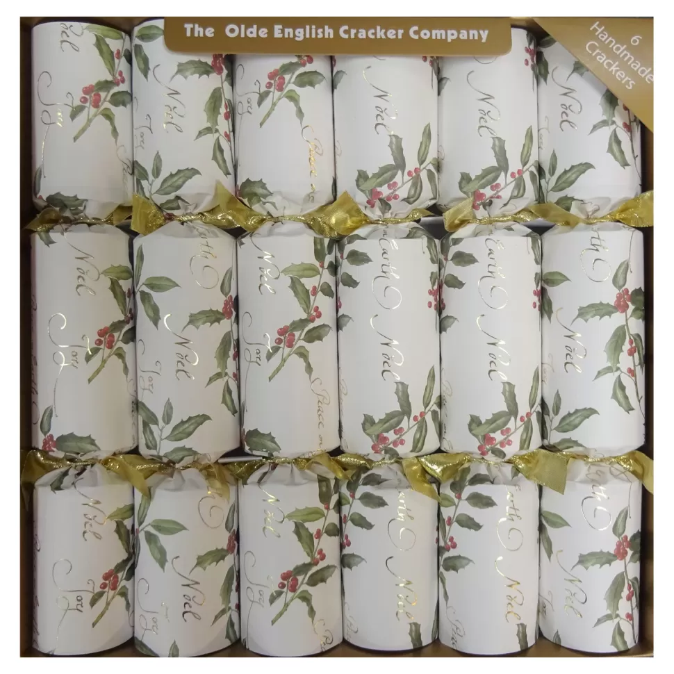 Christmas Forever CHRISTMAS CRACKER PREMIUM 6PCSx12″ JOY NOEL W/ BERRIES WHITE/MULTI COLORED W/ PICADILLY