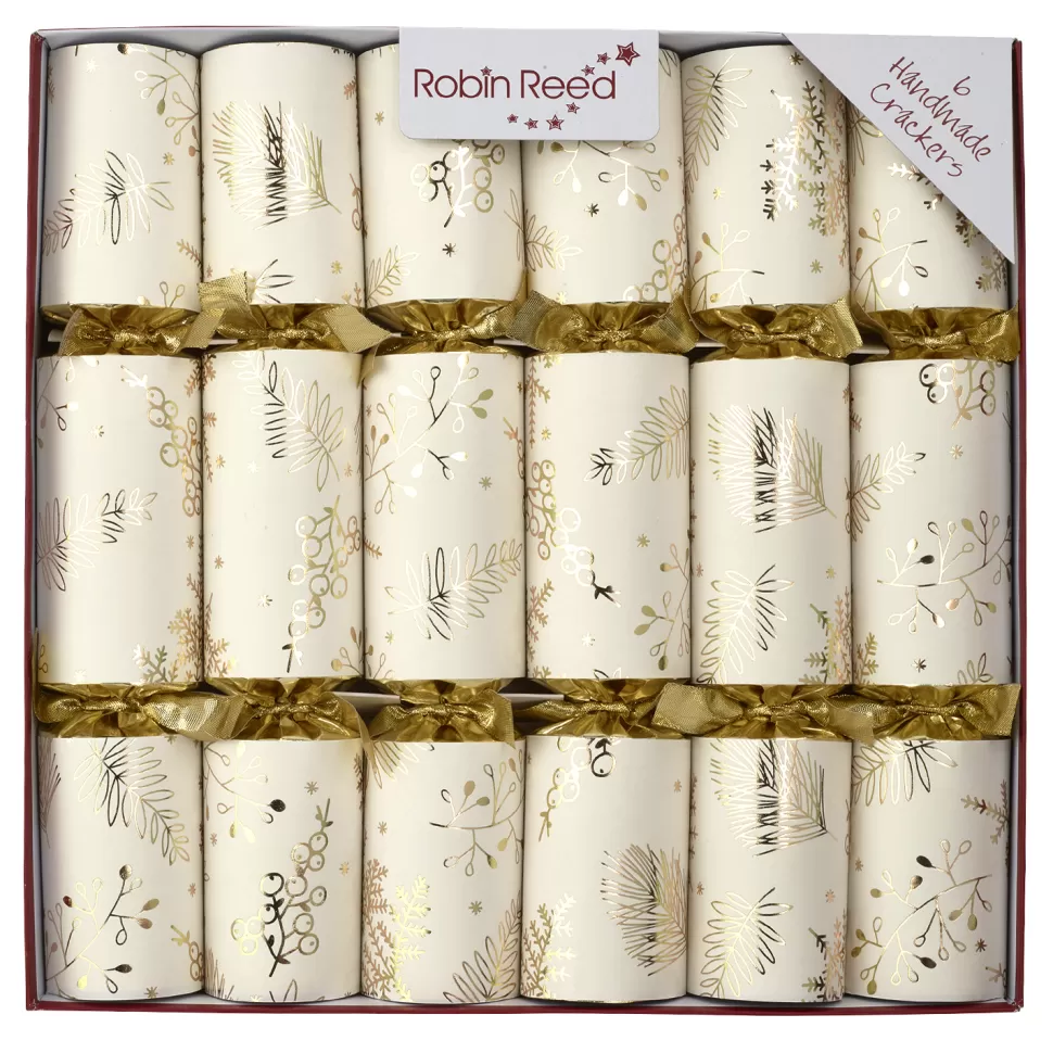 Christmas Forever CHRISTMAS CRACKER PREMIUM 6PCX12″ GOLD LEAF W/ PICCADILLY GIFT INSIDE