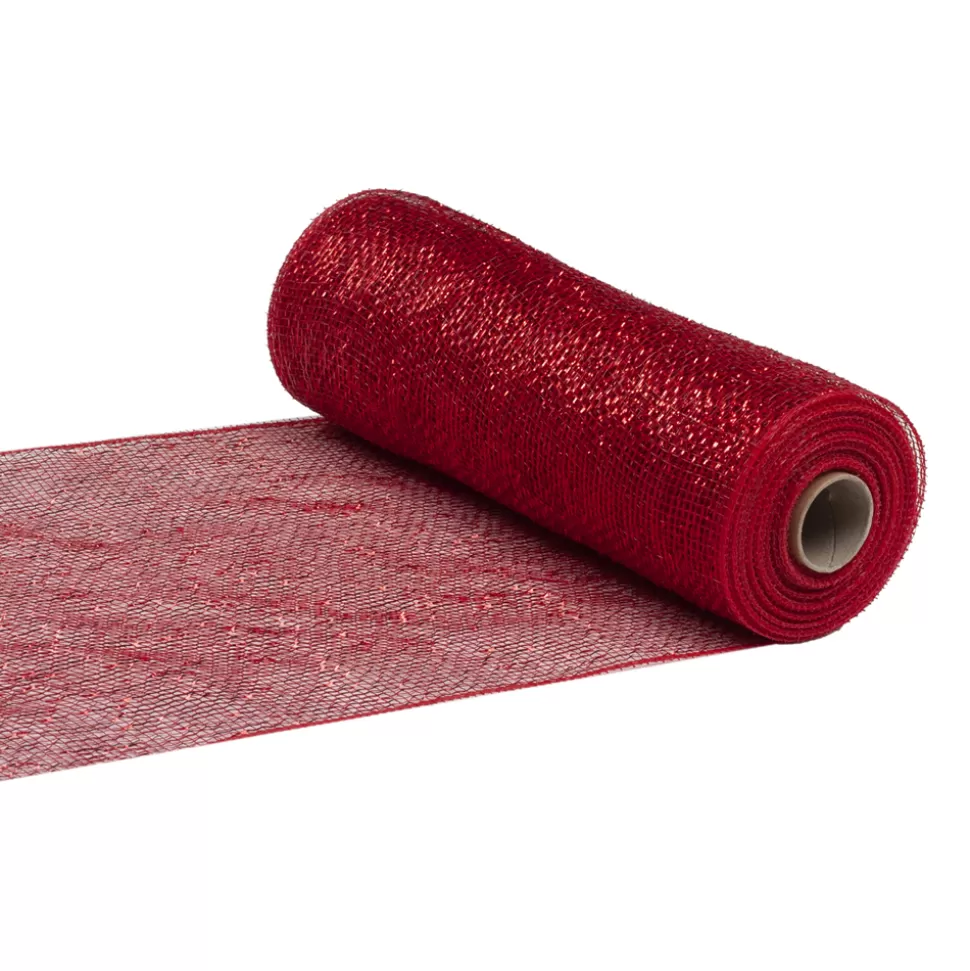 Christmas Forever DECOR MESH 10.5″x10 YDS SF RED FULL SPARKLE