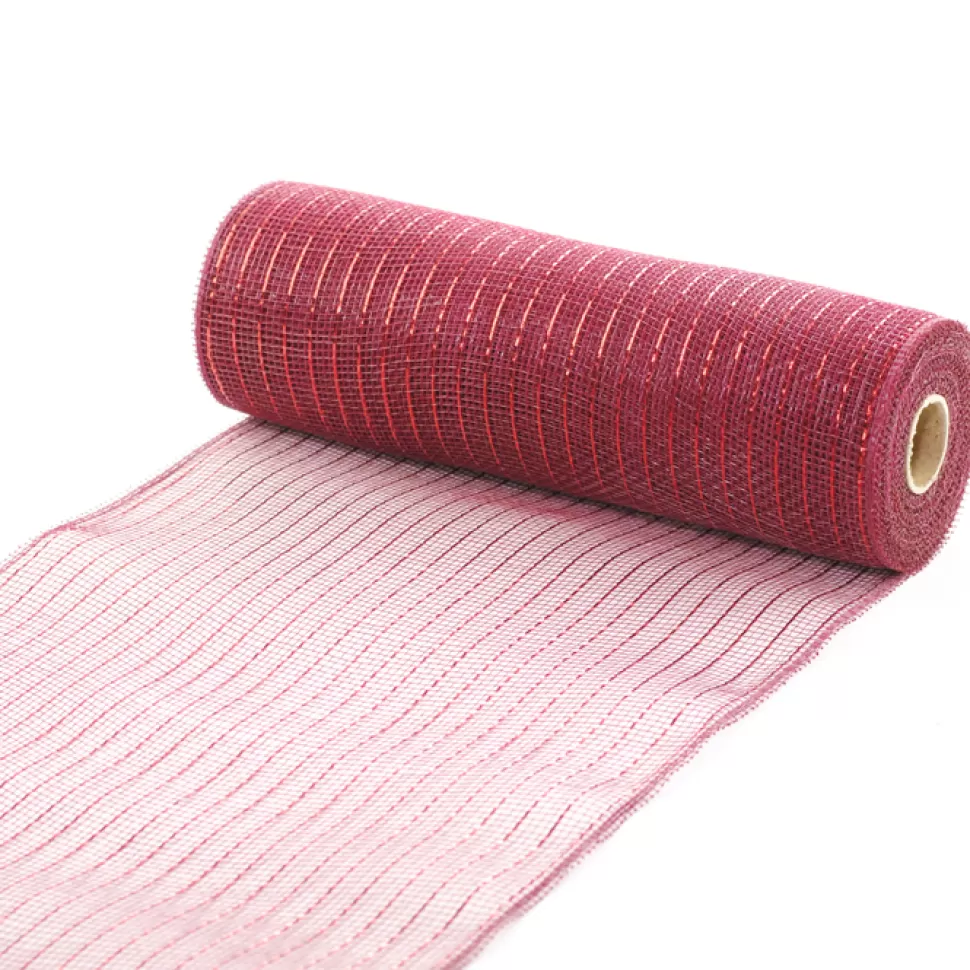 Christmas Forever DECOR MESH 10.5″x10 YDS SP BURGUNDY SPARKLE