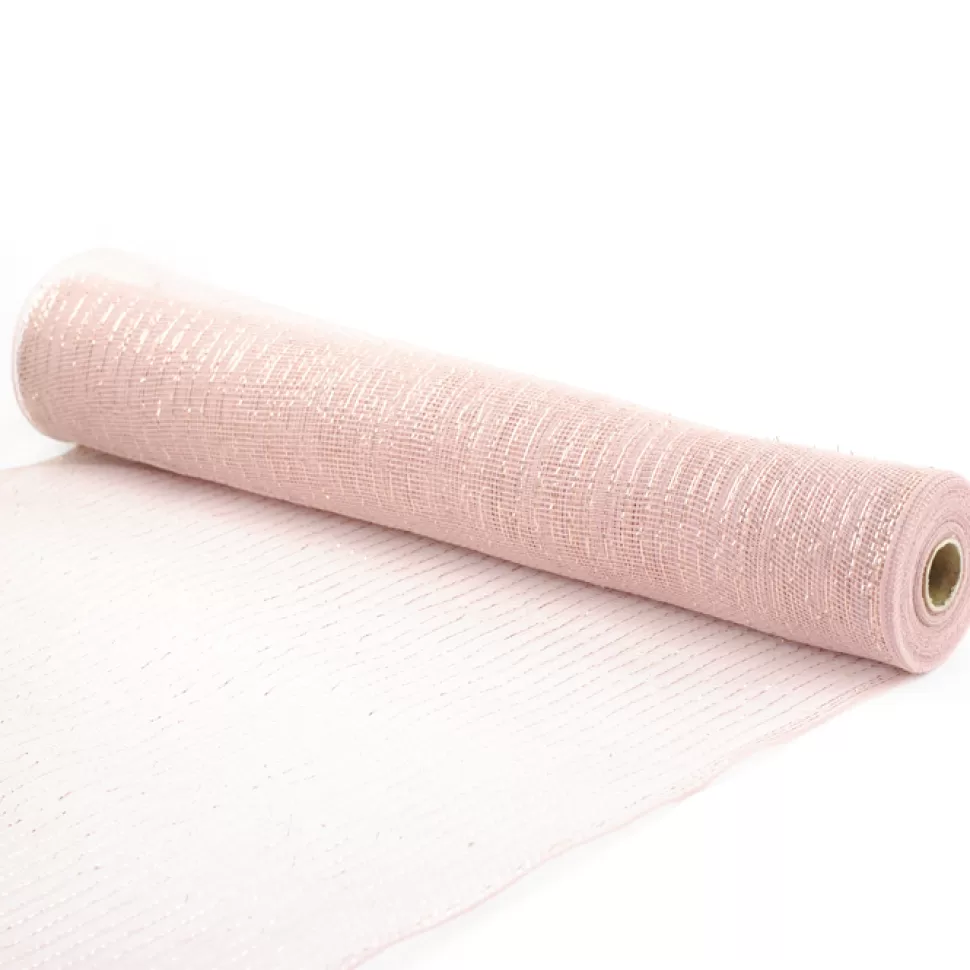 Christmas Forever DECOR MESH 10.5″x10 YDS SP PINK/ROSE GOLD SPARKLE