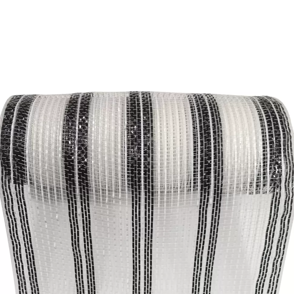 Christmas Forever DECOR MESH 10” X 10 YDS WHITE BLACK
