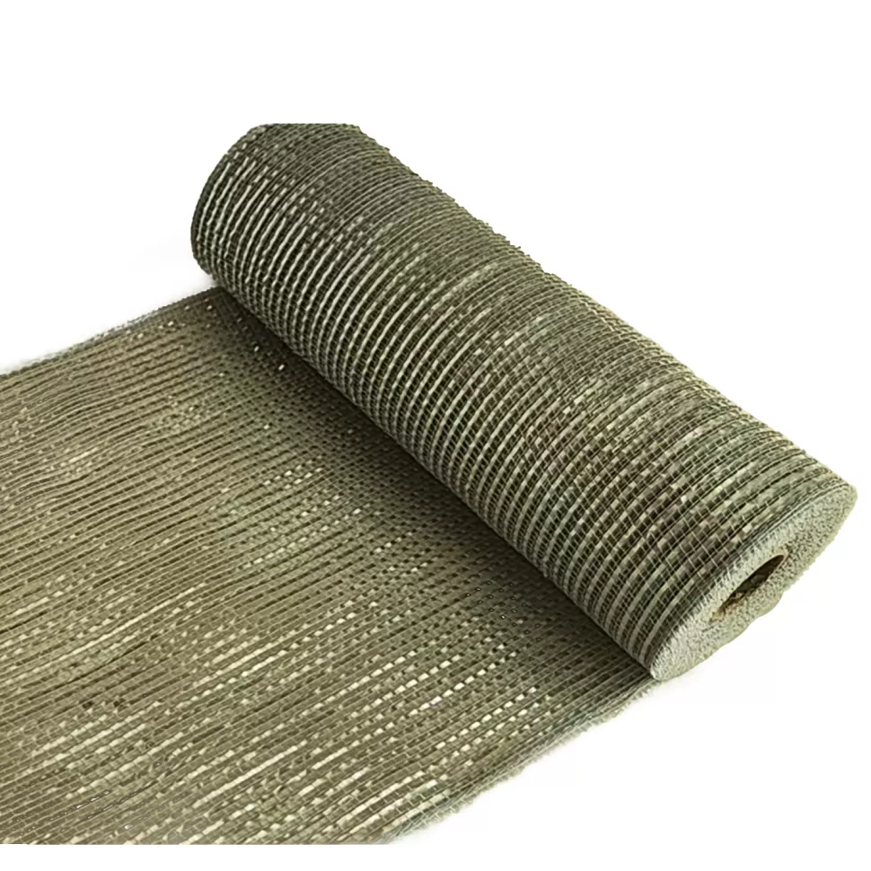 Christmas Forever DECOR MESH 10x10 YDS SP SAGE GREEN W/ GREEN METALLIC