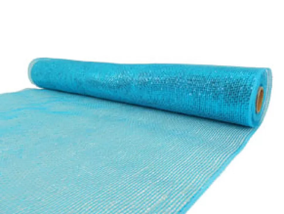 Christmas Forever DECOR MESH 21″ X 10 YDS BLUE (ICE) FULL SPARKLE