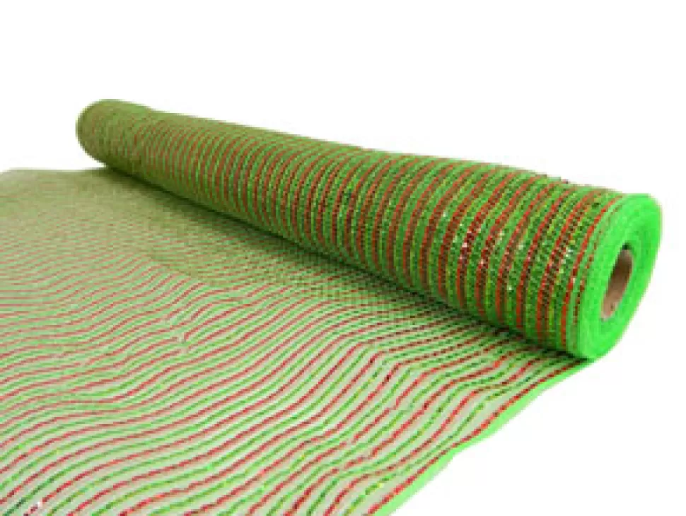Christmas Forever DECOR MESH 21″ X 10 YDS GREEN/ RED DOUBLE COLOR