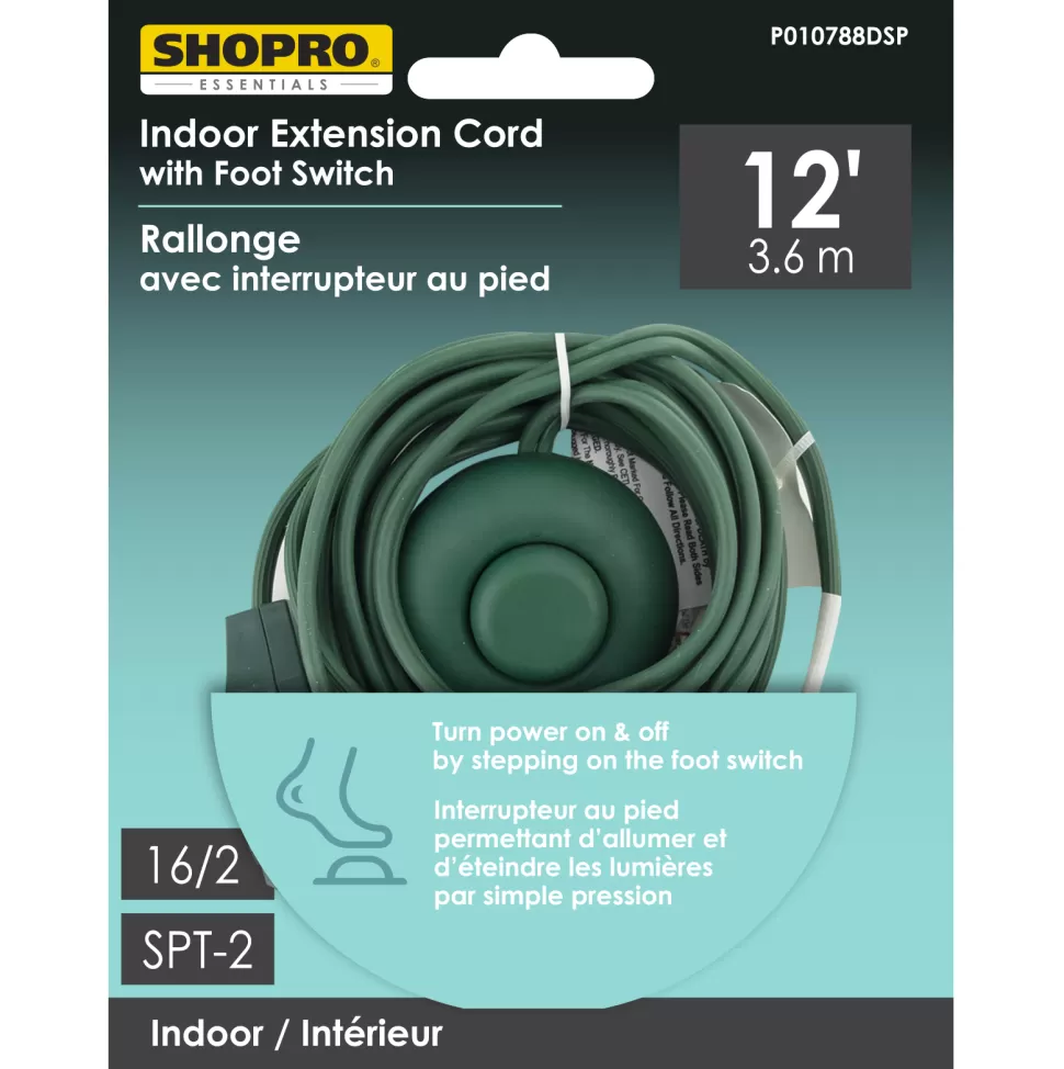 Christmas Forever EXT CORD I/D 16/2 12′ FOOT SWITCH GREEN 12PCS